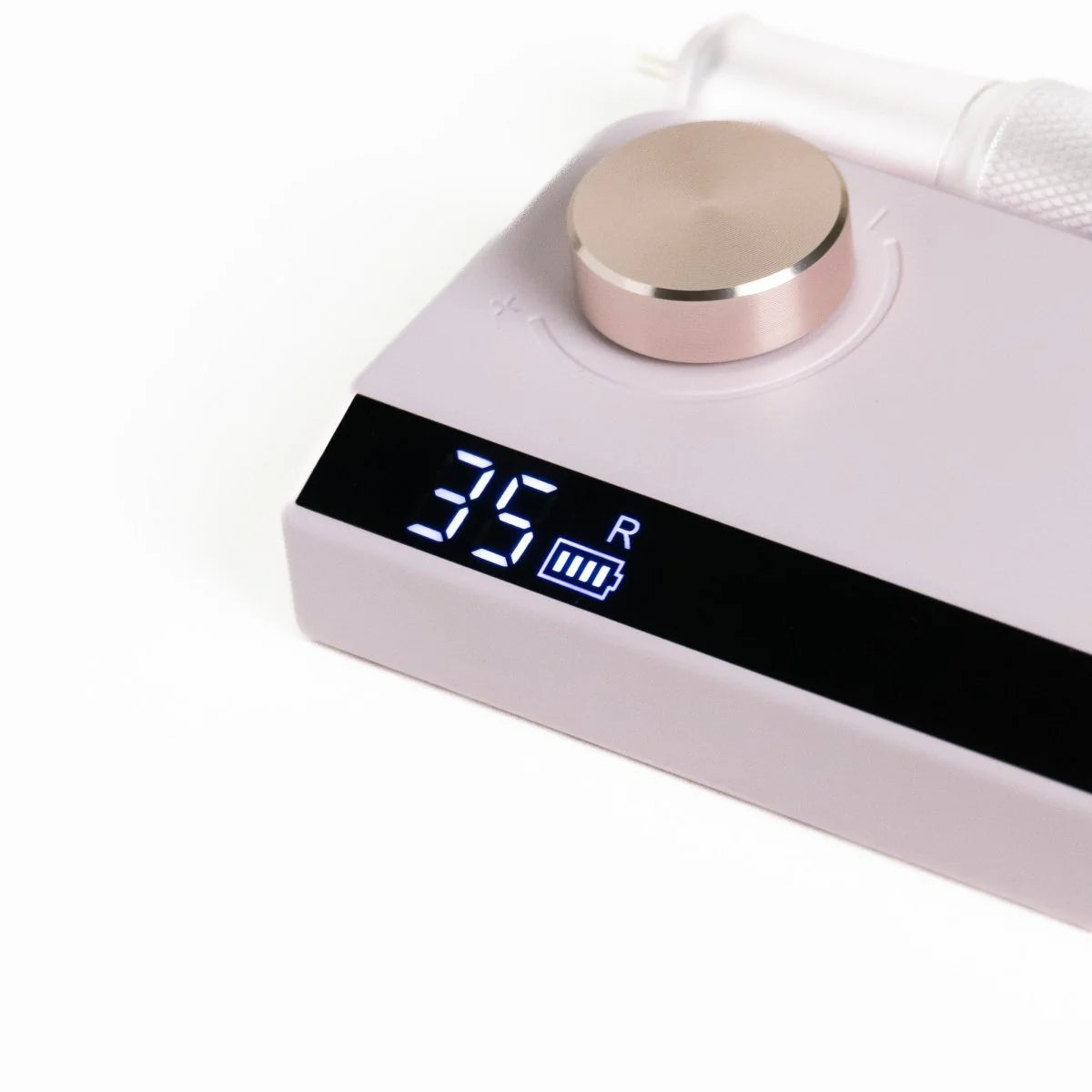 Elegant Portable Nail Drill with Champagne Rose Gold Bezel